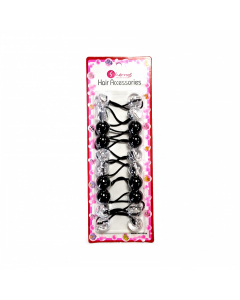 Hair Bobbles Clear & Black S01-03B (1X24pcs)