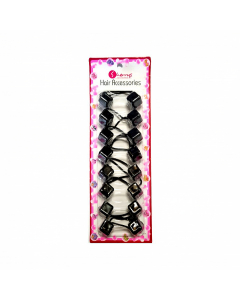 Hair Bobbles Square Black S01-03C (1X24pcs)